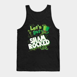 Let’s Get Shamrocked Funny Cute St Patricks Day Lets get Shamrocked Irish cute funny Leprechaun Hat Tank Top